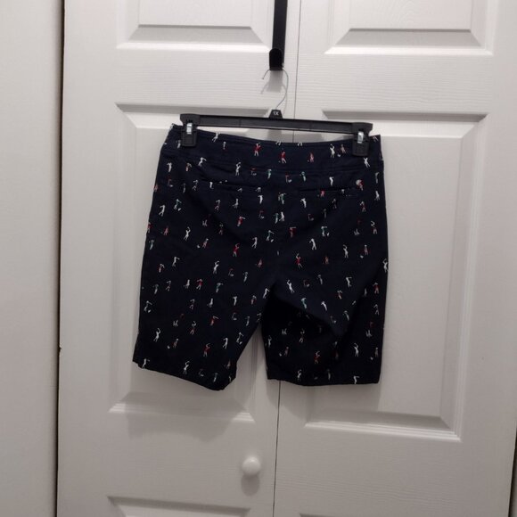IZOD Golf Shorts Women’s Size 8 Navy Mini Golfer Print Stretch Casual Golf - Picture 8 of 9